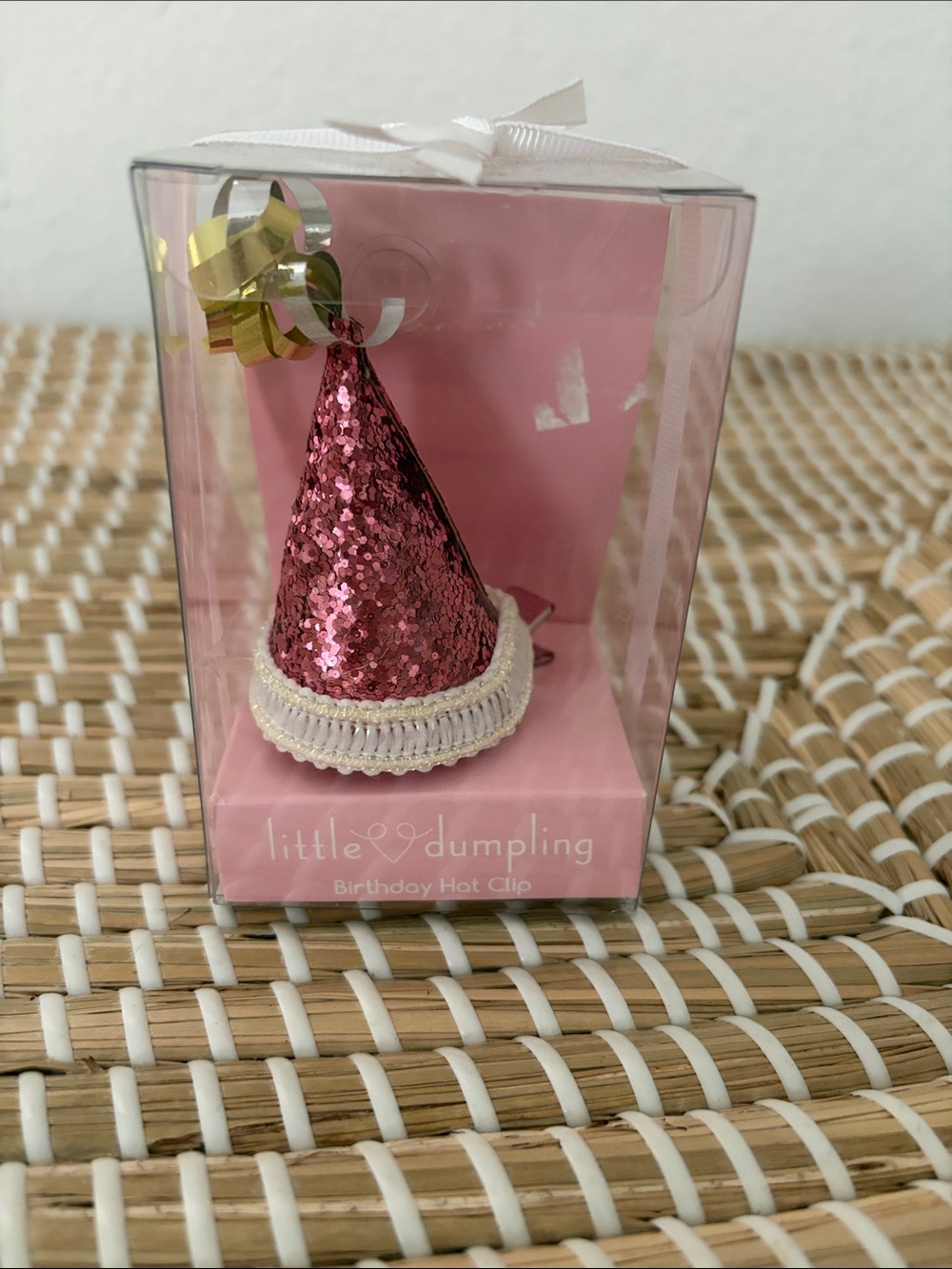 Little Dumpling Pink Sequin Birthday Hat Clip